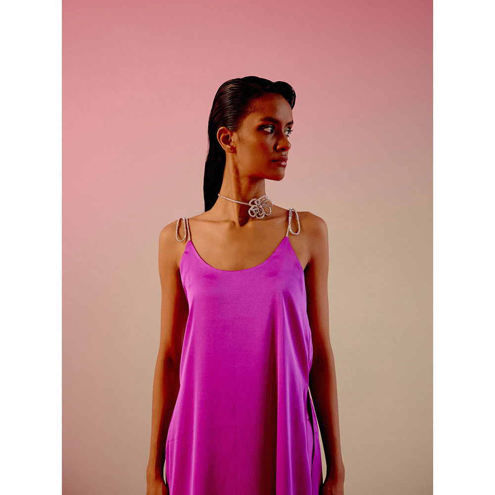 DRISHTI CHHABRAA Rhinestone Bow Strap Co-ord (Set of 2)