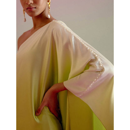 DRISHTI CHHABRAA Lime Ombre Flowy Co-ord (Set of 2)