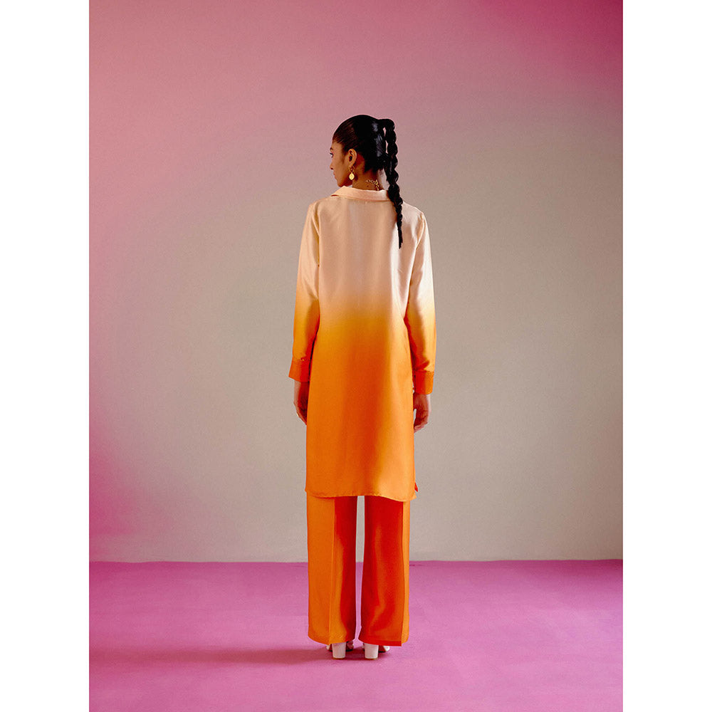 DRISHTI CHHABRAA Sunset Orange Ombre Co-ord (Set of 2)