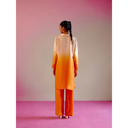 DRISHTI CHHABRAA Sunset Orange Ombre Co-ord (Set of 2)