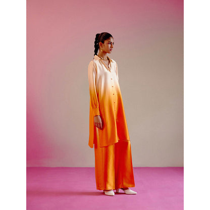 DRISHTI CHHABRAA Sunset Orange Ombre Co-ord (Set of 2)