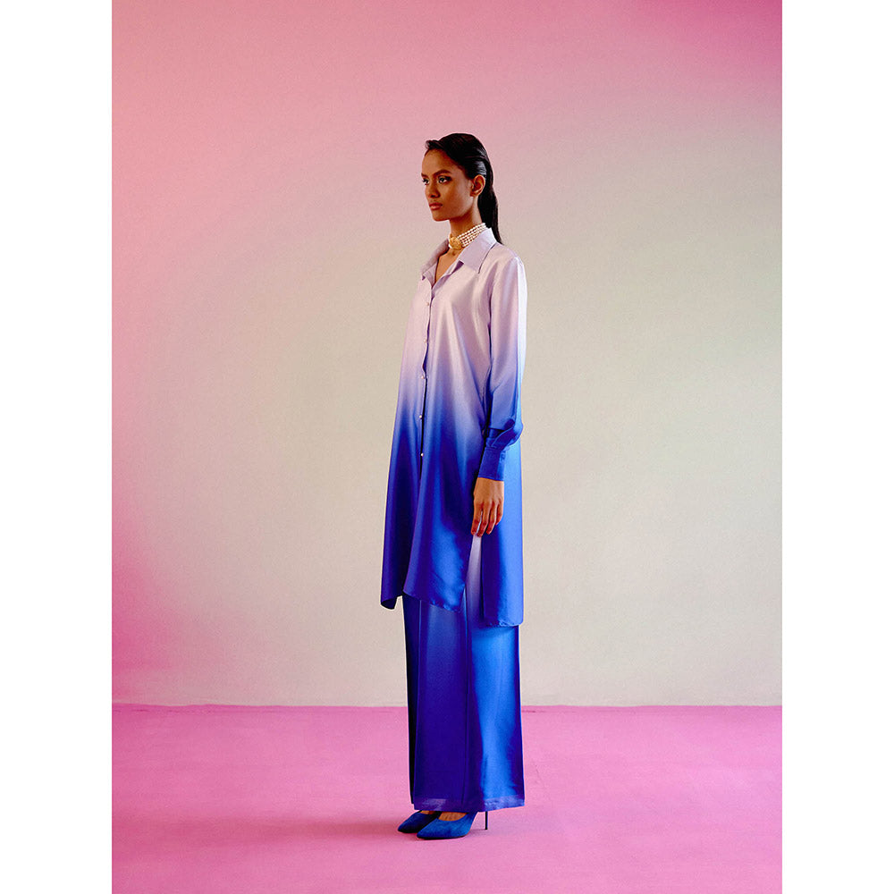 DRISHTI CHHABRAA Dark Blue Ombre Co-ord (Set of 2)