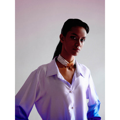 DRISHTI CHHABRAA Dark Blue Ombre Co-ord (Set of 2)