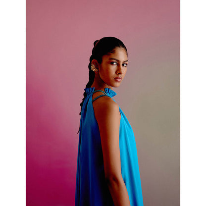 DRISHTI CHHABRAA Rouched Rhinestone Neck Line Co-ord (Set of 2)