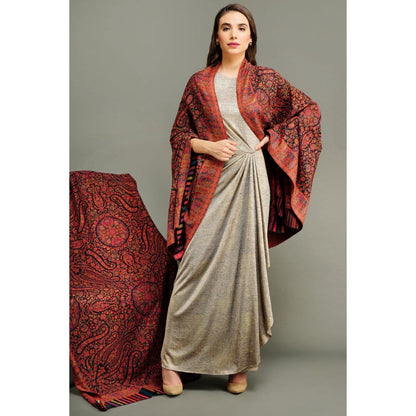 Dusala India Pashmina In Kani Multi-Color Weave Full Shawl