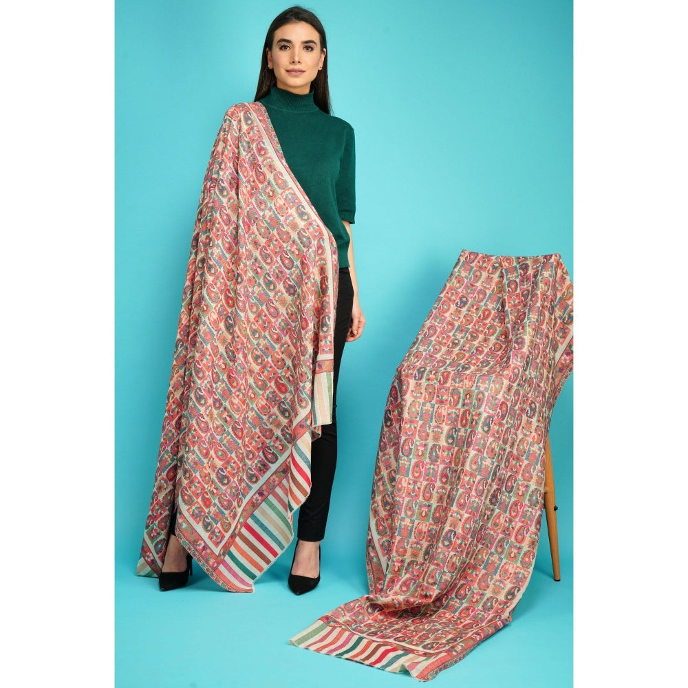 Dusala India Cashmere Multi-Color Kani Weave Shawl