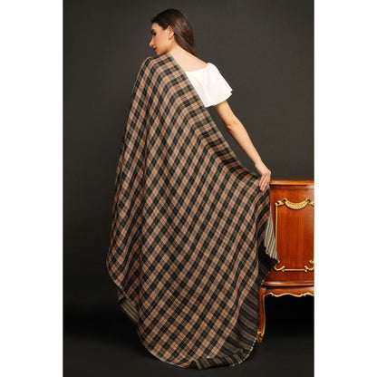 Dusala India Handwoven Multi-Color Pashmina Reversible Checkered Design Shawl