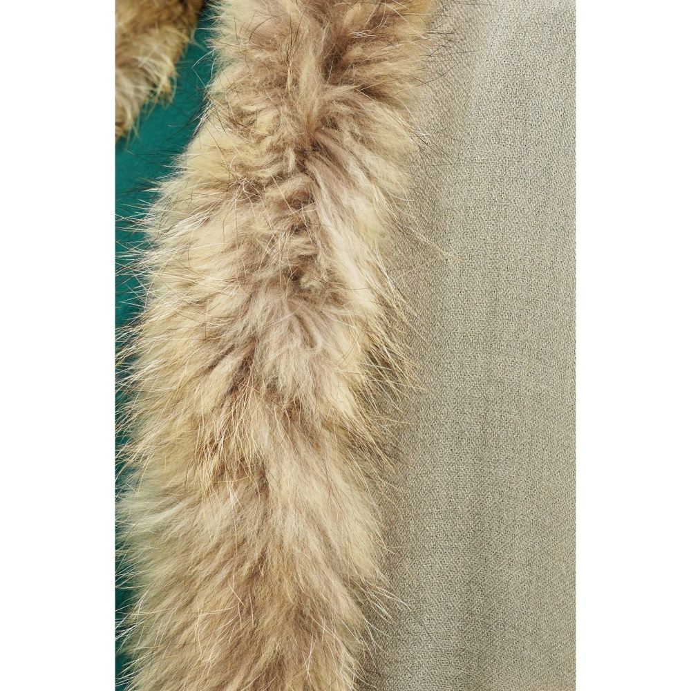 Dusala India Pashmina Grey Fur Border Stole