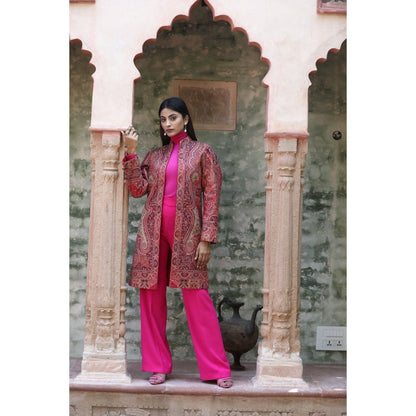 Dusala India Handwoven Pashmina Vintage Full Jacket With Paisley Design