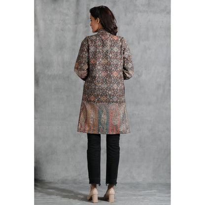 Dusala India Handwoven Pashmina Vintage Full Jacket With Paisley Design