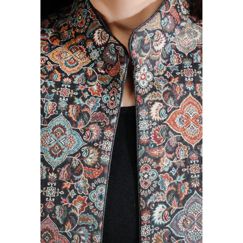 Dusala India Handwoven Pashmina Vintage Full Jacket With Paisley Design