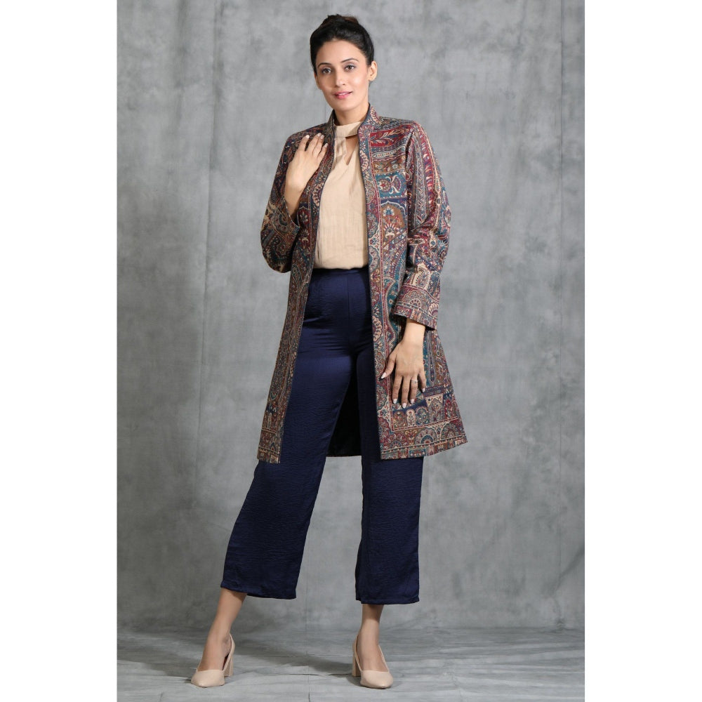 Dusala India Handwoven Pashmina Vintage Full Jacket With Paisley Design