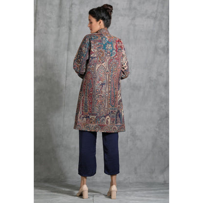 Dusala India Handwoven Pashmina Vintage Full Jacket With Paisley Design