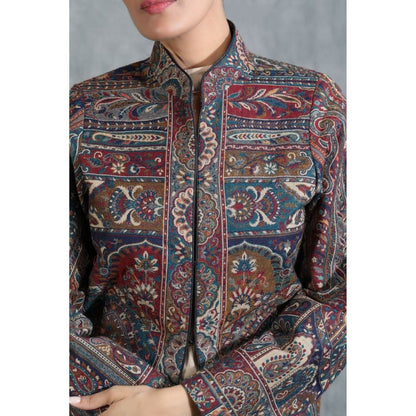 Dusala India Handwoven Pashmina Vintage Full Jacket With Paisley Design