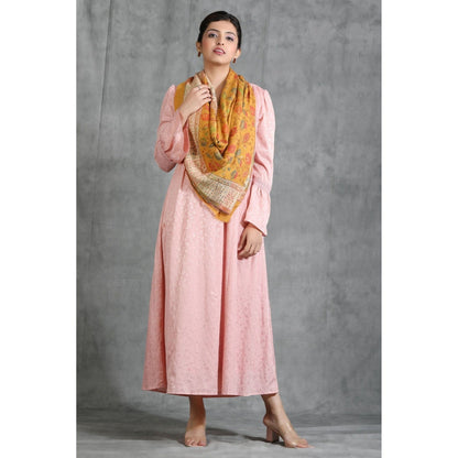Dusala India Handwoven Cashmere Fine Wool Contrast Zari Stole