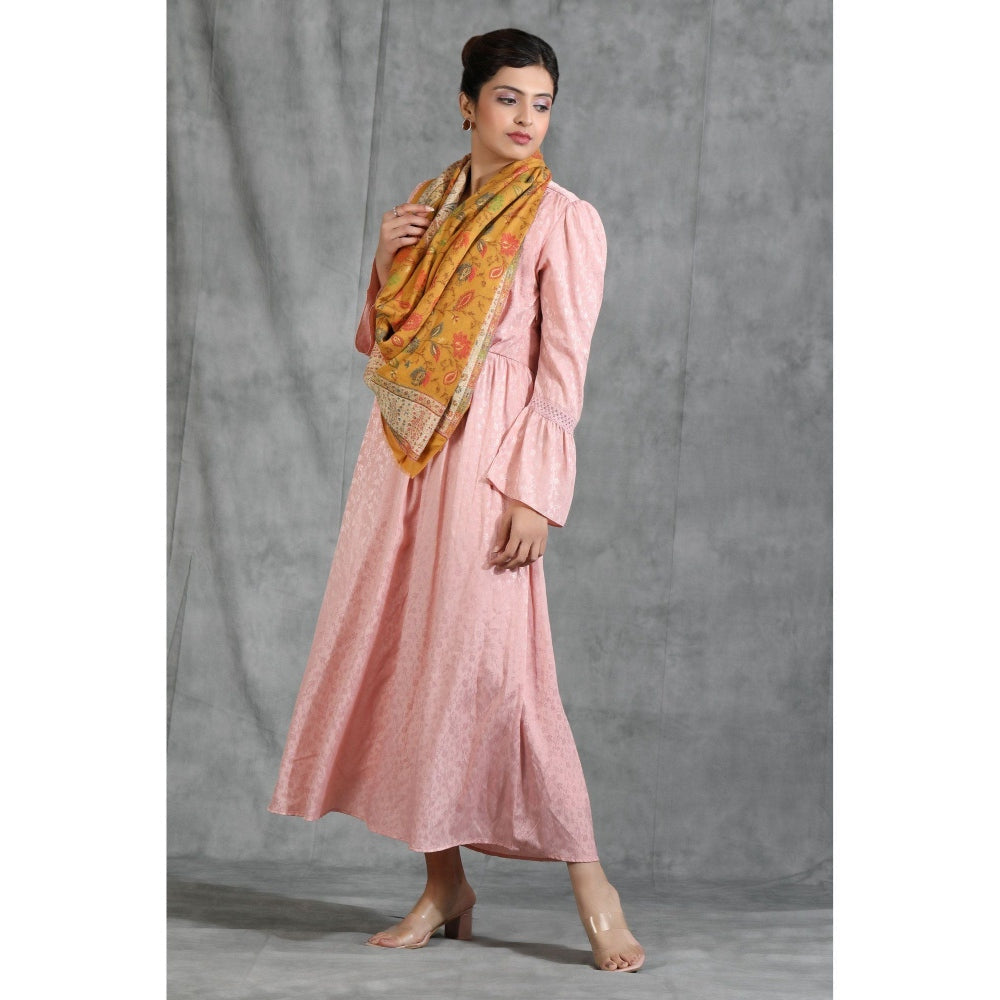 Dusala India Handwoven Cashmere Fine Wool Contrast Zari Stole