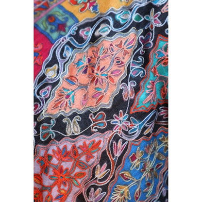 Dusala India Handwoven Pashmina Wool Kalamkari Design Shawl
