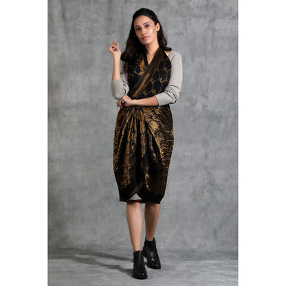 Dusala India Handwoven Cashmere Fine Wool Golden Zari Stole