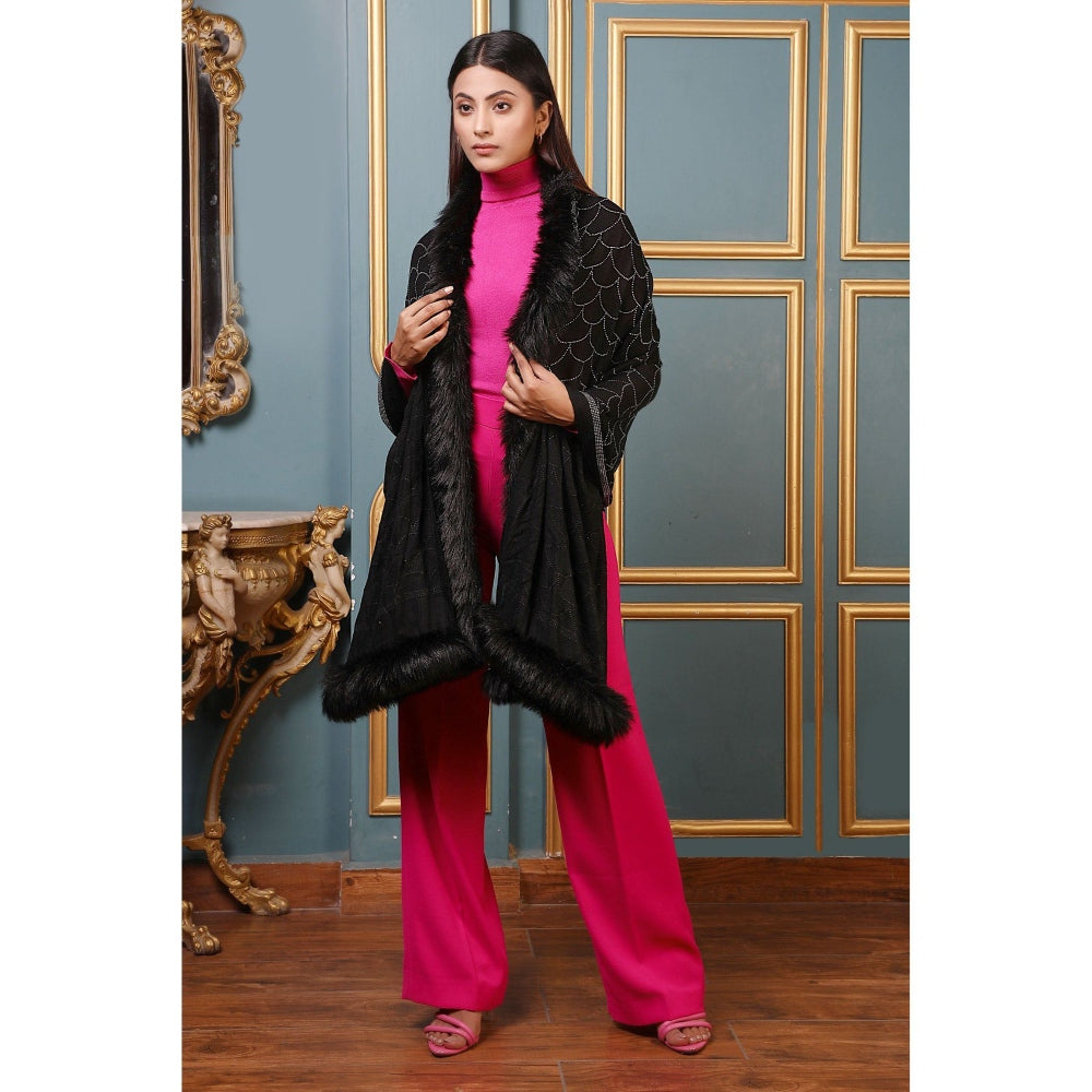 Dusala India Handwoven Cashmere Fine Wool Lite Jaal Embellished/Sequined Stole