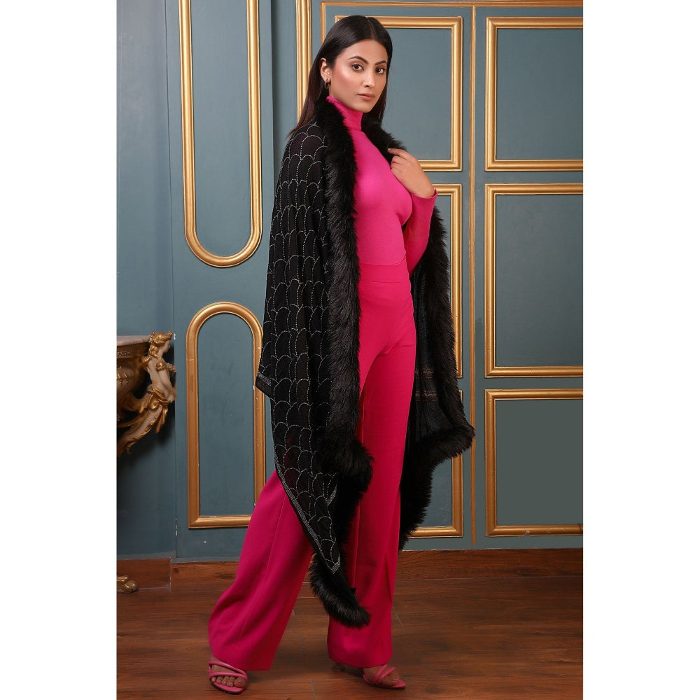 Dusala India Handwoven Cashmere Fine Wool Lite Jaal Embellished/Sequined Stole