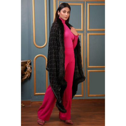 Dusala India Handwoven Cashmere Fine Wool Lite Jaal Embellished/Sequined Stole