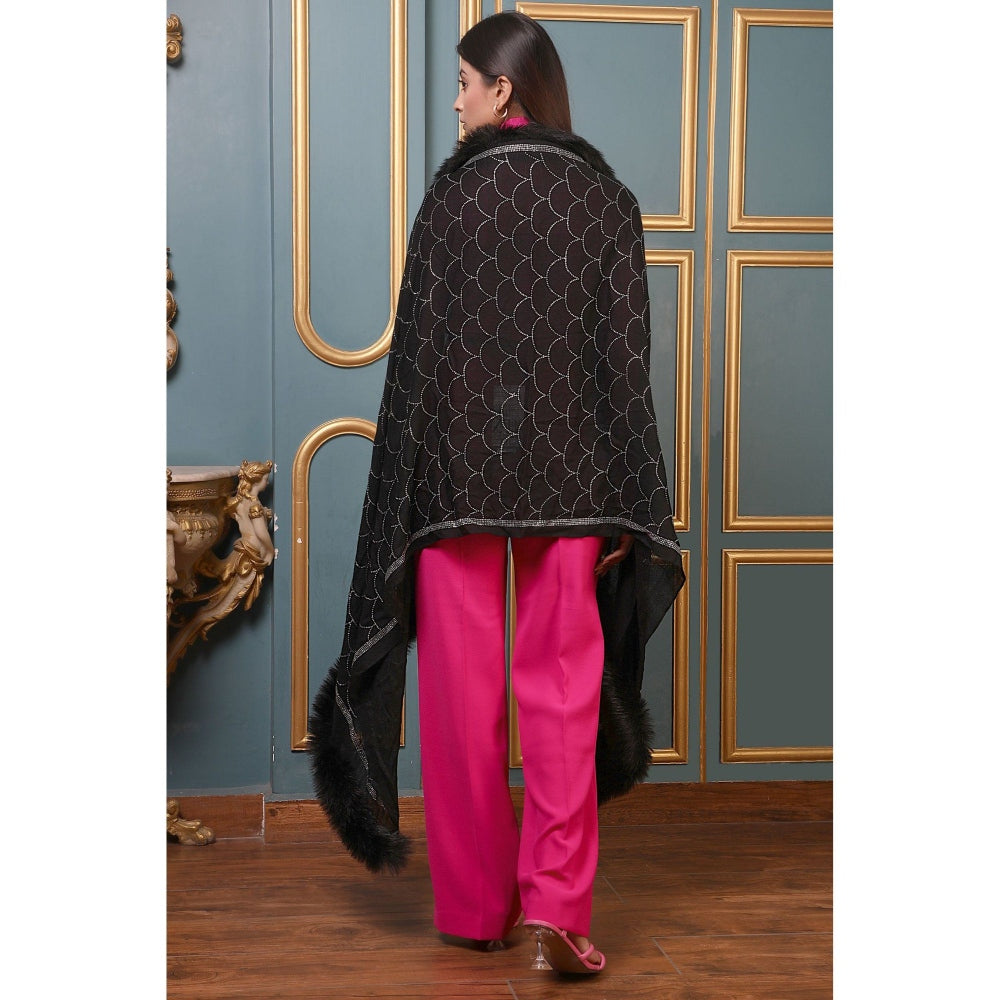 Dusala India Handwoven Cashmere Fine Wool Lite Jaal Embellished/Sequined Stole