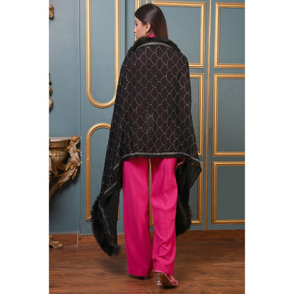 Dusala India Handwoven Cashmere Fine Wool Lite Jaal Embellished/Sequined Stole