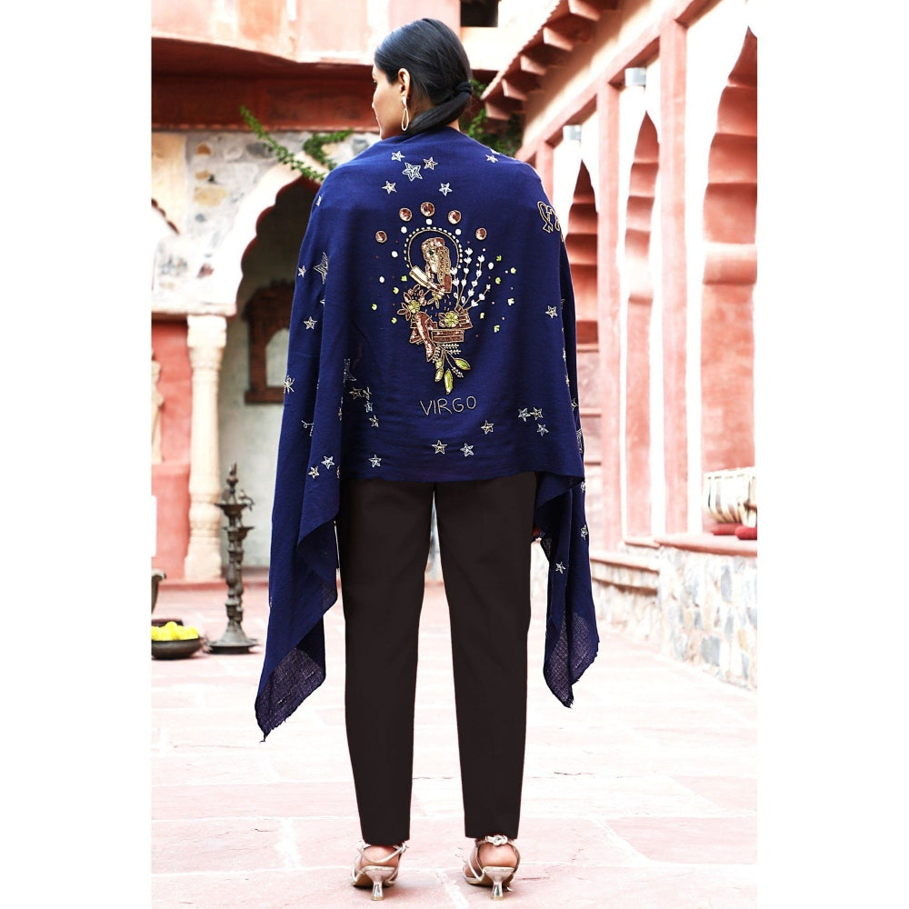 Dusala India Virgo Sequence Pipe Work and Thread Work Shawl