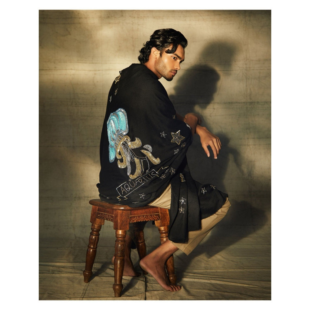 Dusala India Aquarius Sequence Pipe Work and Thread Work Shawl