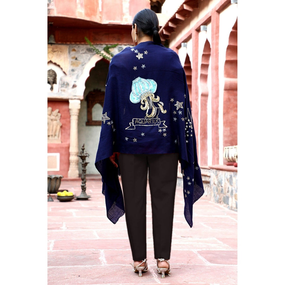 Dusala India Aquarius Sequence Pipe Work and Thread Work Shawl