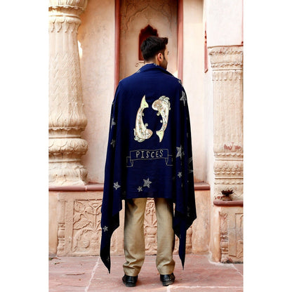 Dusala India Pisces Sequence Pipe Work and Thread Work Shawl