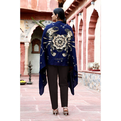 Dusala India Cancer Sequence Pipe Work and Thread Work Stole