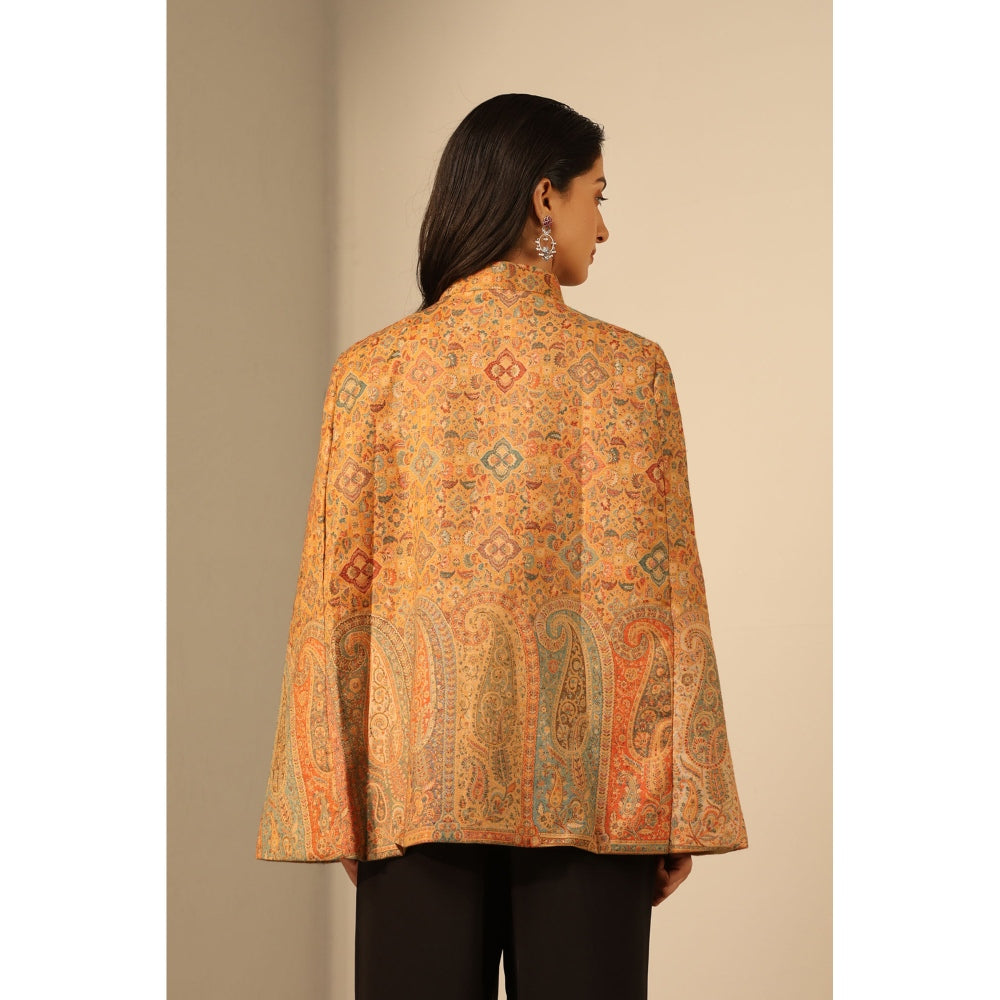 Dusala India Anibha Fine Wool Silk Cape