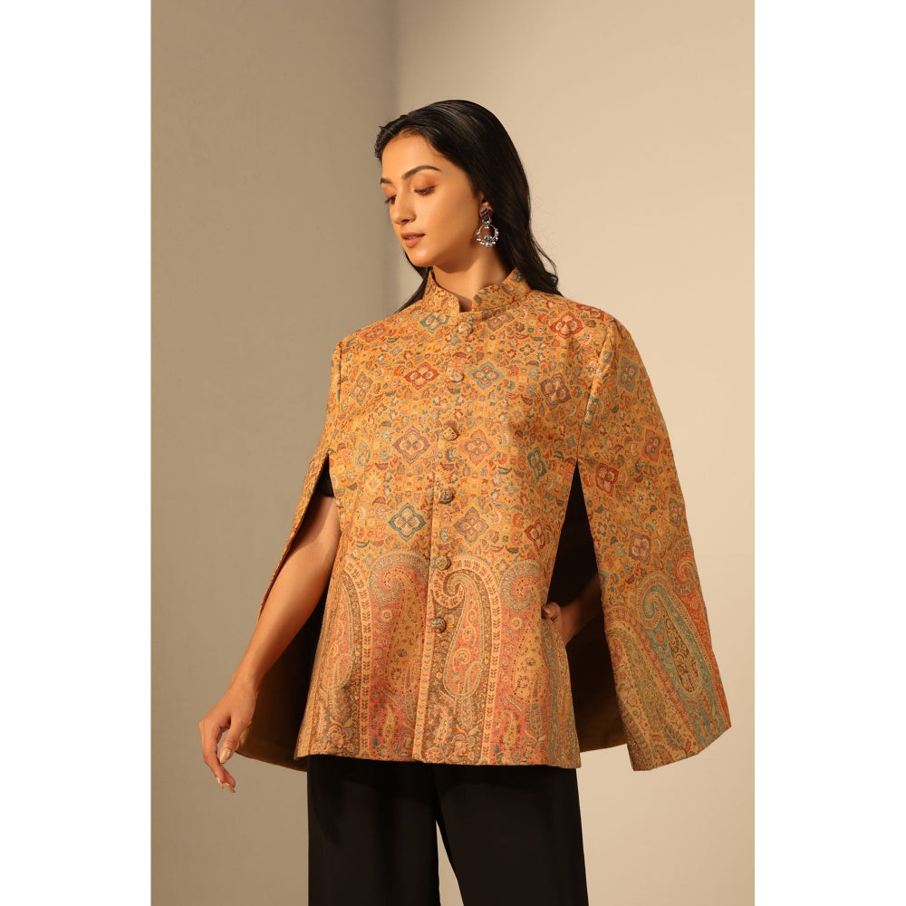 Dusala India Anibha Fine Wool Silk Cape