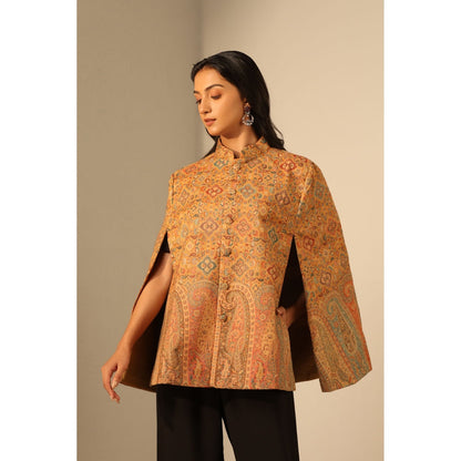 Dusala India Anibha Fine Wool Silk Cape