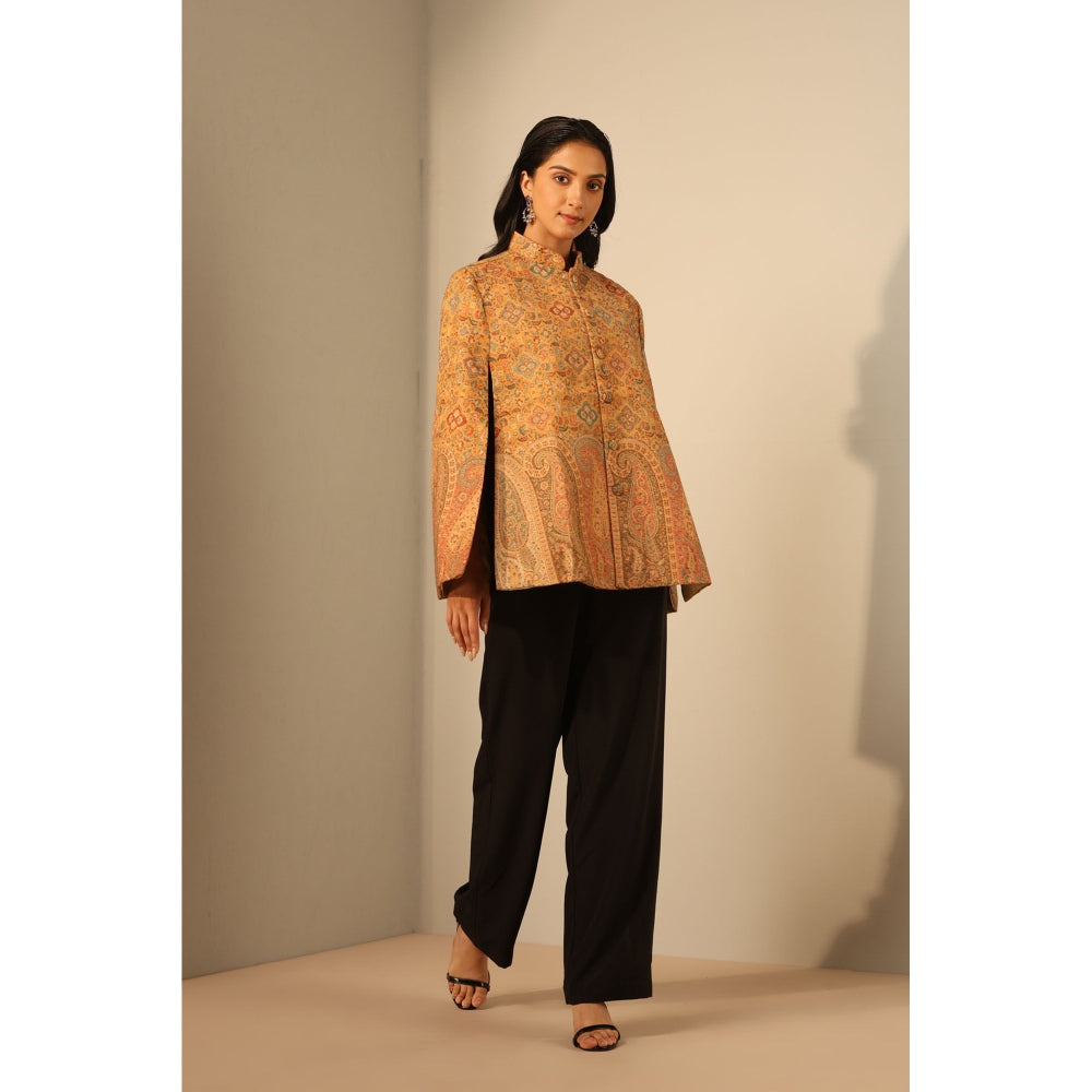 Dusala India Anibha Fine Wool Silk Cape