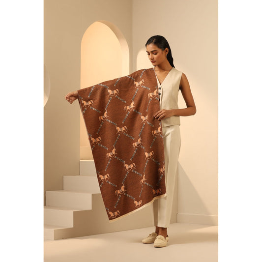 Dusala India Scarlet Cashmere Stole