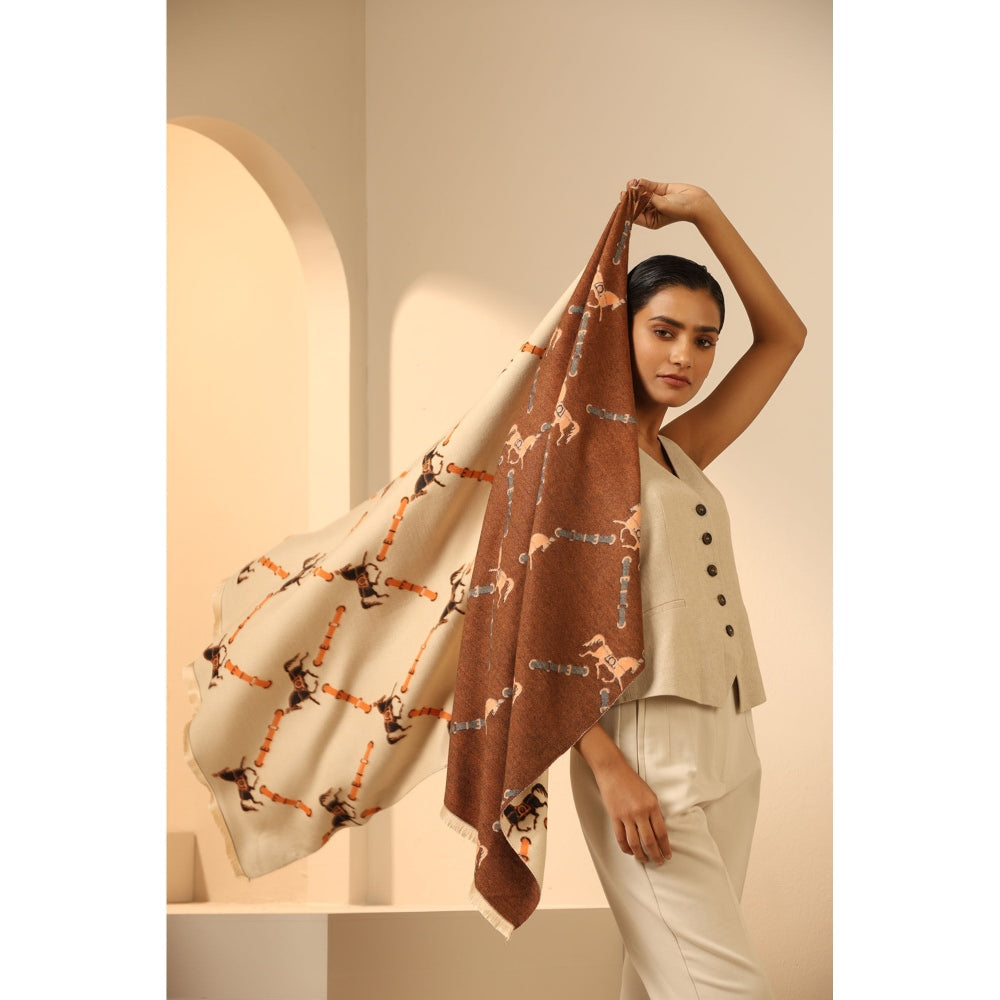 Dusala India Scarlet Cashmere Stole