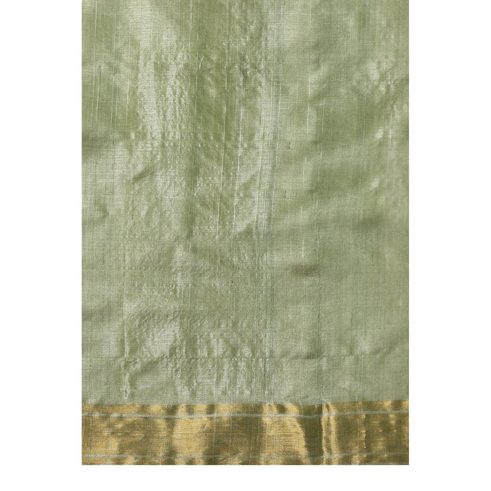 Dusala India Primary Handwoven Purplish Kosi Silk Mark Saree with Unstitched Blouse