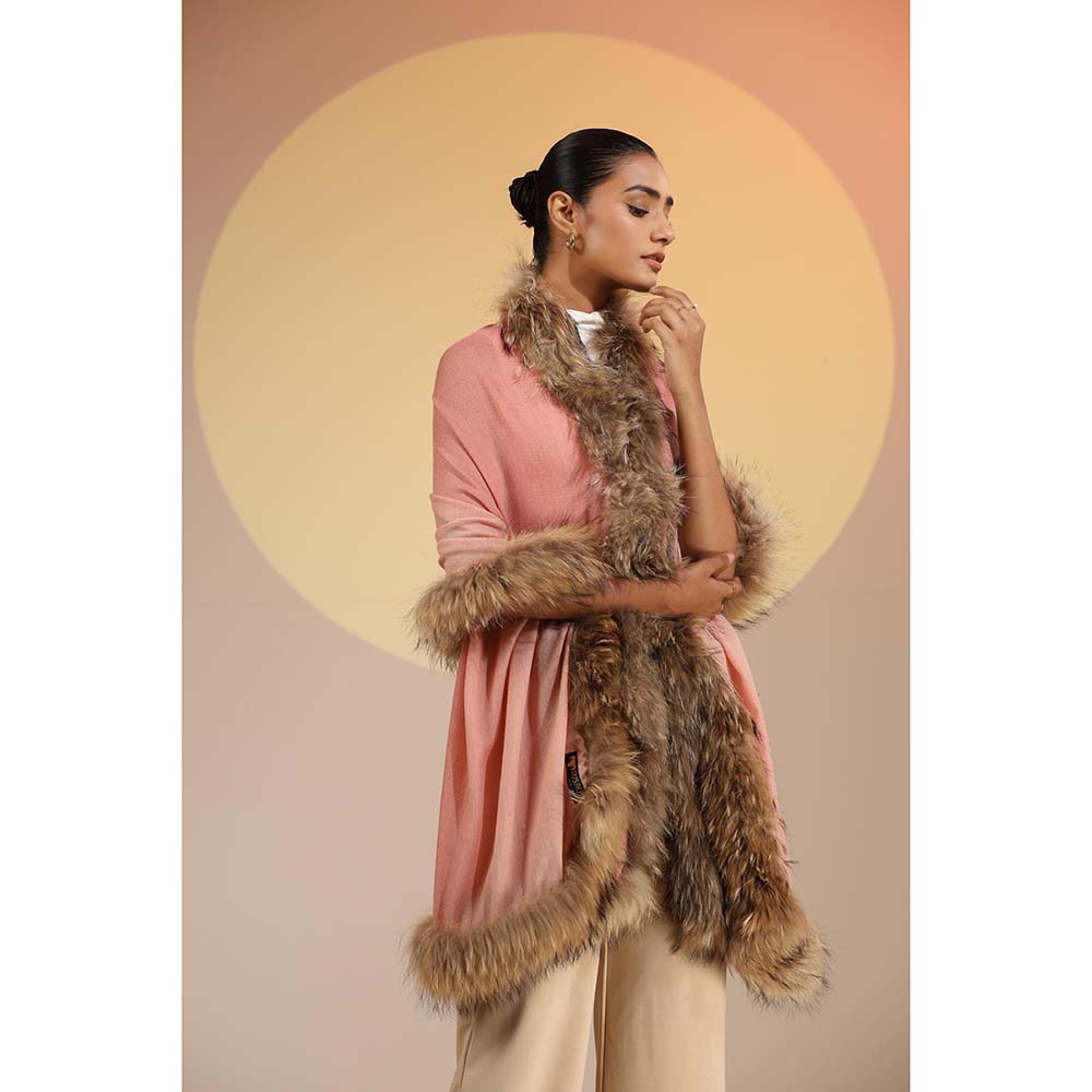 Dusala India Margaux Cashmere Fine Wool Ombre Fur Stole