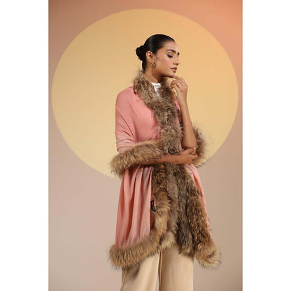 Dusala India Margaux Cashmere Fine Wool Ombre Fur Stole