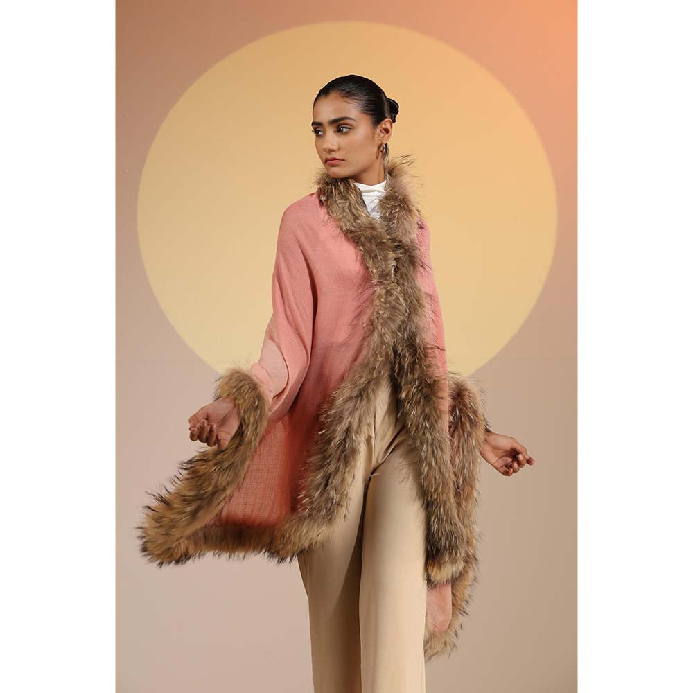 Dusala India Margaux Cashmere Fine Wool Ombre Fur Stole