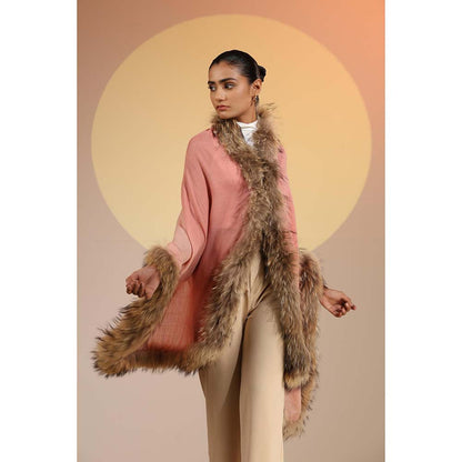 Dusala India Margaux Cashmere Fine Wool Ombre Fur Stole