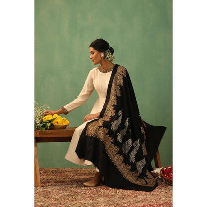 Dusala India Agasti Aari Work Cashmere Shawl