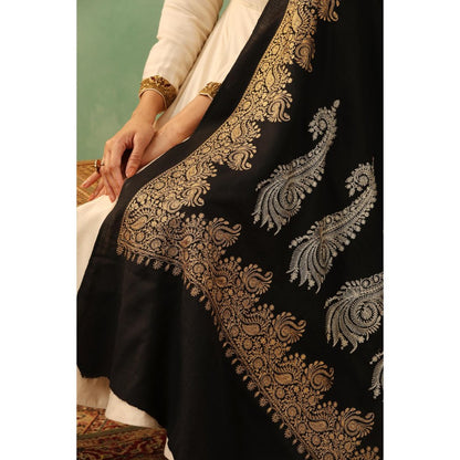 Dusala India Agasti Aari Work Cashmere Shawl