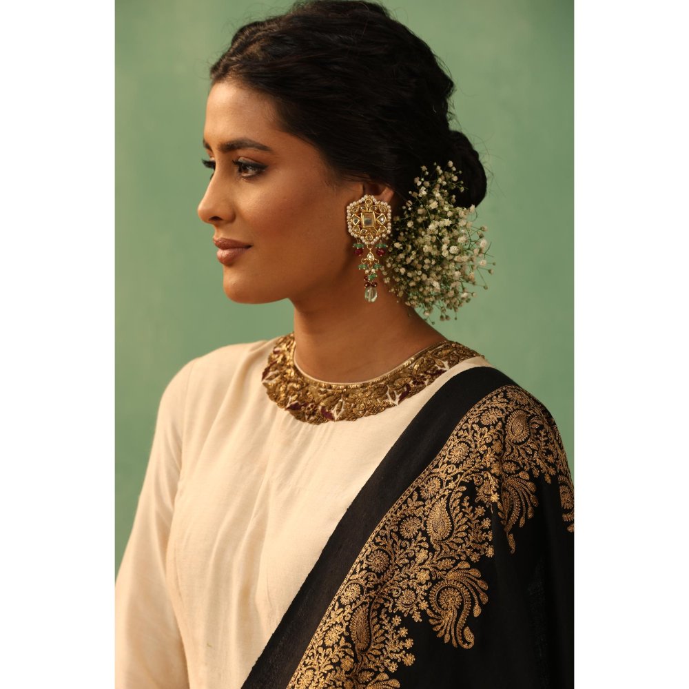 Dusala India Agasti Aari Work Cashmere Shawl