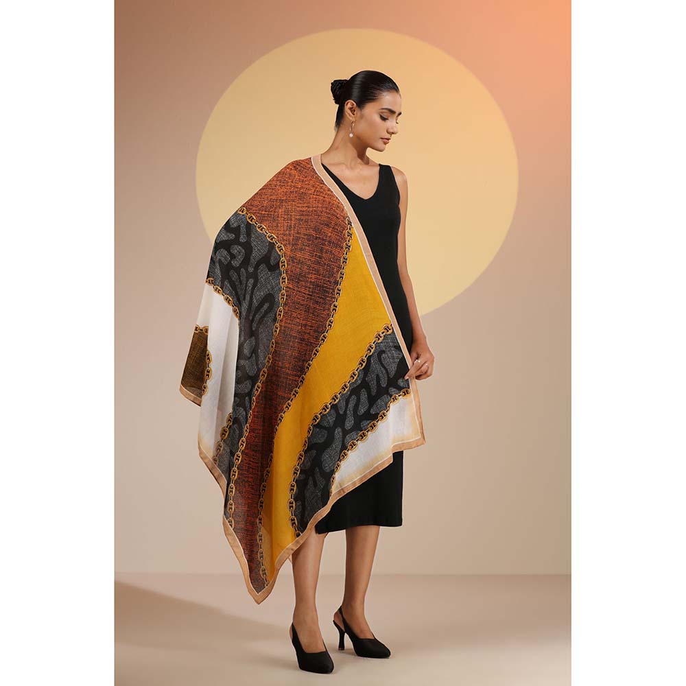 Dusala India Multi-Colour Printed Juniya Cotton Scarf