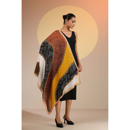 Dusala India Multi-Colour Printed Juniya Cotton Scarf