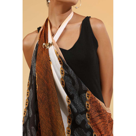 Dusala India Multi-Colour Printed Juniya Cotton Scarf