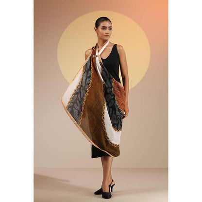 Dusala India Multi-Colour Printed Juniya Cotton Scarf